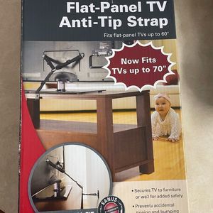 Flat panel TV anti-tip strap